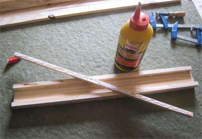 Manufacture of fasteners, gluing cleats