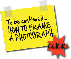 How to frame a photograph