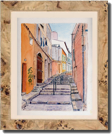 Christiane UAR watercolor Frame Lable Art