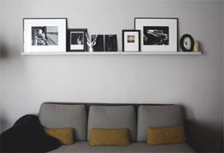 Shelf above a sofa