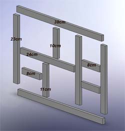 Exploded view of photo collage frame