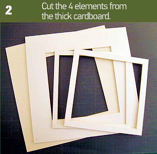 cardboard frame elements