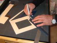 cutting the first piece