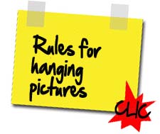Rules for pictures hangin on the wall