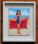 woman with pareo framed