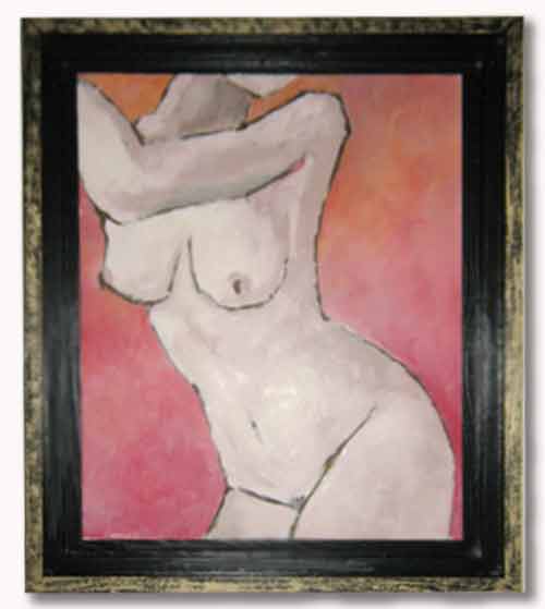 nude pink bottom framed
