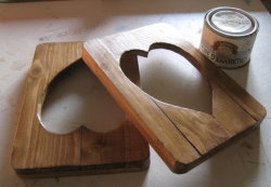 putting wax on the heart panel