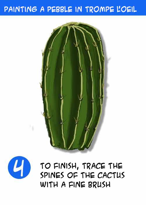 Tutoriel peindre un galet cactus