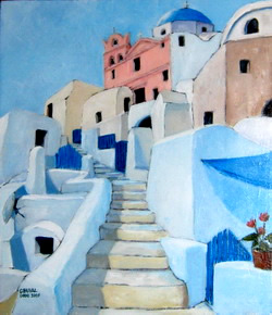 Stairs in OIA City SANTORIN
