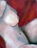 sitting red naked painting