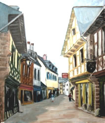 Old "fil" street in PONTIVY Morbihan France