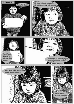 Black and white comics from photo