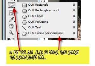 Select the Custom Shapes tool