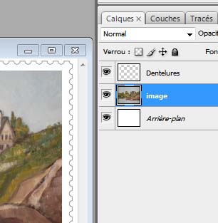 Setting up the image in the false stamp