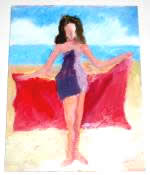 woman with pareo on the beachl